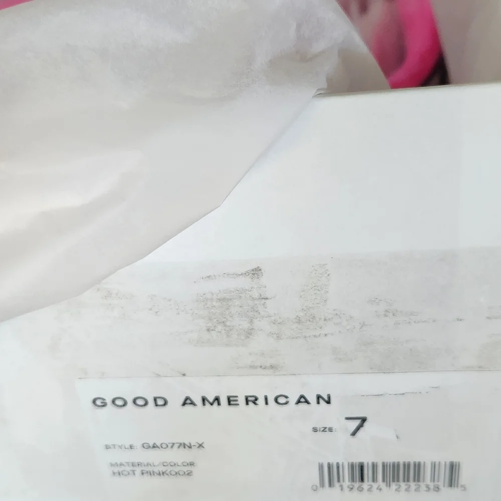 Good American 🩷 Cinder-f*king-rella -Thong Wedges - Hot Pink - Size 7 - Picture 5 of 6